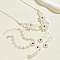 Alloy Flower Bracelets & Earrings & Necklaces & Rings Sets for Women, Silver, Necklaces: 19.88 inch(50.5cm)