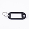 Plastic Badge Holders with Iron Rings, Tag Card Holder, Oval, Black, 50.5x22x2.5mm, Hole: 7mm
