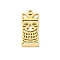 304 Stainless Steel Pendants, Tiki Mask Charm, Laser Cut, Golden, 27.5x12.5x1.5mm, Hole: 1.5mm