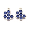 Alloy Pendants, with Enamel, Honeycomb, Golden, Dark Blue, 21x17x1.5mm, Hole: 1.6mm