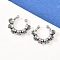 316 Stainless Steel Hoop Nose Rings, Antique Silver, Skull, 13.5x16.5x2.5mm