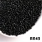 Opaque 6/0 Glass Seed Beads, Round, Black, 6/0, 4mm, about 130pcs/10g