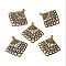 Iron Filigree Joiners, Etched Metal Embellishments, Rhombus, Antique Bronze, 27x26x0.5mm, Hole: 1.4mm