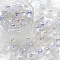 Rainbow Iridescent Plating Acrylic Beads, Round, White, 11.5mm, Hole: 2mm
