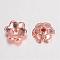 Alloy Bead Caps Enamel Settings, 6-Petal Flower, Rose Gold, 6x2mm, Hole: 1mm