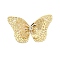 Brass Cabochon, with Rhinestone, Long-Lasting Plated, Nickel Free, Butterfly, Real 18K Gold Plated, 19.5x31.5x6mm