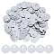 2500Pcs Plastic Pendants, Flat Round, Silver, 19x0.2mm, Hole: 5mm
