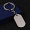 Tarnish Resistant Rectangle 304 Stainless Steel Keychain, Smooth Surface, Stainless Steel Color, 8.6cm