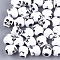 Craft Style Acrylic Beads, Skull, White, 10x9x10mm, Hole: 3.5~4mm