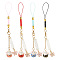 4Pcs 4 Colors Japanese Style Porcelain Lucky Cat & Sakura Alloy Enamel Mobile Straps, Polyester Cord Mobile Accessories Decoration, Mixed Color, 14.5cm, 1pc/color