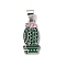 Brass Enamel Pendants, Cactus with Flower, Platinum, 20.5x9x1.5mm, Hole: 3.5x4mm