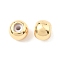 Brass Beads, Round, with Rubber Inside, Cadmium Free & Nickel Free & Lead Free, Real 18K Gold Plated, 5x6mm, Hole: 1.5mm