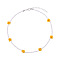 Bohemian Daisy Flower Glass Seed Beaded Necklaces with Alloy End Chains, White, 15.75 inch(40cm)