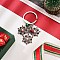 Snowflake Alloy Rhinestone Keychain, with Brass Bell and Iron Findings, Platinum, 7.9cm