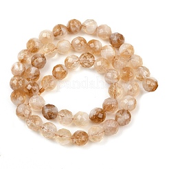 Нити из нагретых натуральных цитриновых бусин&nbsp;G-D359-A01-8mm