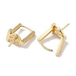 Латунные микро-паве прозрачные серьги-гвоздики из циркония&nbsp;KK-U013-06G