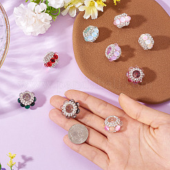 9 шт. 9-х цветные блестящие акриловые стразы круглые бусины&nbsp;OACR-TA0003-92B