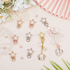 40 шт. 4-х цветные поворотные карабины из цинкового сплава в форме звезды&nbsp;FIND-SP0001-21