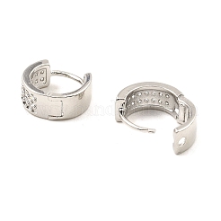 Толстые серьги-кольца из латуни с цирконием&nbsp;EJEW-D078-27P