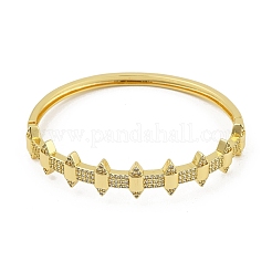 Женские браслеты на шарнирах из латуни с микропаве и прозрачным фианитом&nbsp;BJEW-S168-05G