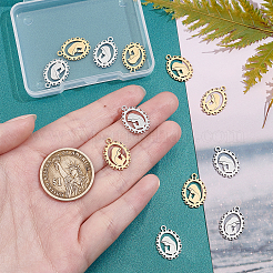 12 шт. 2-цветное ионное покрытие (IP) 201 подвески из нержавеющей стали&nbsp;STAS-UN0029-76