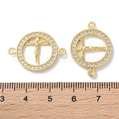 Стойка покрытие латунь кубический цирконий крест Иисус соединитель шарм&nbsp;KK-C084-01H-G