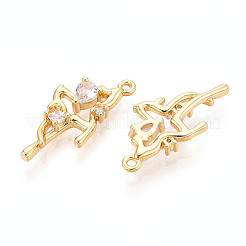 Подвески из латуни с прозрачным фианитом&nbsp;KK-T077-63G