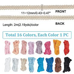 32м 16-х цветная полиэстеровая кружевная отделка в виде сороконожки&nbsp;OCOR-PH0002-23