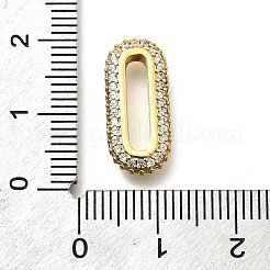 Латунные микропаве прозрачные кубические цирконии овальные соединительные кольца&nbsp;KK-Z093-43G