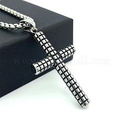 Мужской кулон в виде клетчатого креста из нержавеющей стали 304 в винтажном панк-стиле.&nbsp;OC5686