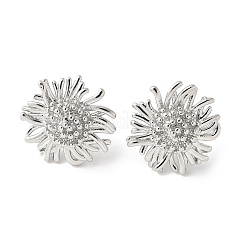 Серьги-гвоздики из латуни с цветком для женщин&nbsp;EJEW-M099-01P