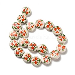Фарфоровые бусины ручной работы с цветочным принтом&nbsp;X1-LAMP-D303-06C-03