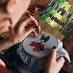 6-слойная полиэфирная нить для вышивания&nbsp;OCOR-WH20074-01B-04