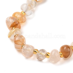 Наборы браслетов и ожерелий из натуральных желтых гематоидных кварцевых бусин&nbsp;SJEW-P004-01P-05