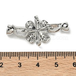 Стойка покрытие цветок латунь проложить прозрачный кубический цирконий сложить застежки&nbsp;KK-E080-01P