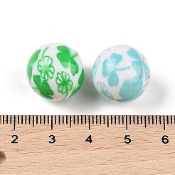 Непрозрачные акриловые бусины с принтом&nbsp;OACR-Z020-05