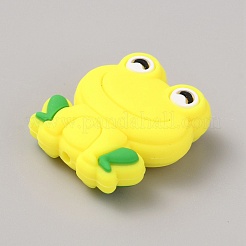 Экологичные силиконовые фокусные бусины в форме лягушки&nbsp;LS-SIL-WH0006-29B