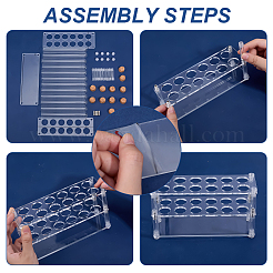 Акриловые многоцелевые колориметрические стеллажи для цилиндрических трубок&nbsp;DIY-OC0013-10B