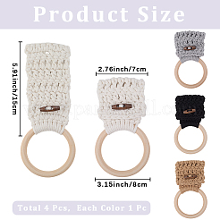 4шт. 4-х цветная вешалка для полотенец из хлопчатобумажной нити в стиле бохо&nbsp;AJEW-CN0004-63