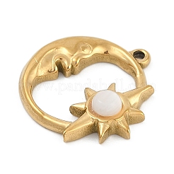 Подвески из натуральной белой ракушки из нержавеющей стали 304&nbsp;STAS-I325-034G