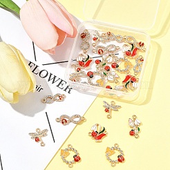 24 шт. 6 стиля сплав эмалированные звенья соединительные подвески&nbsp;ENAM-FS0002-91