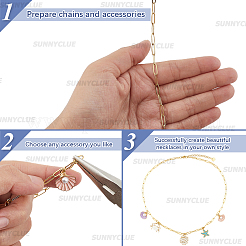 6 шт. ожерелье из нержавеющей стали 304 в виде цепочки-скрепки&nbsp;NJEW-SC0001-57B-G