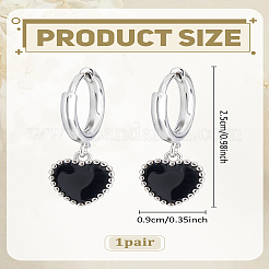 1 пара серег-колец в форме сердца из латуни&nbsp;EJEW-LP0007-050