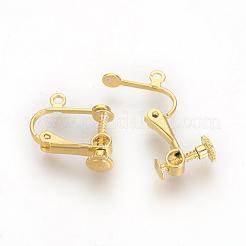 Латунный винт клипсы серьги&nbsp;KK-R071-04G