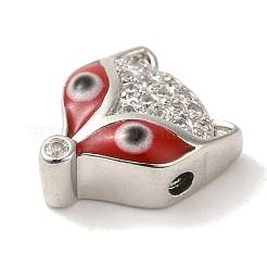 Покрытие стойки латунь микро паве прозрачный кубический цирконий с эмалевой подвеской&nbsp;KK-P267-18P