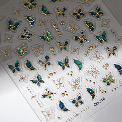 6 лист 2 стилей наклейки для ногтей с рисунком бабочки для домашних животных из пластика&nbsp;DIY-HS0002-06
