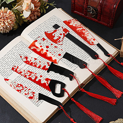 6 шт. 6 стиля закладки из акрила с кисточкой&nbsp;AJEW-CP0009-56