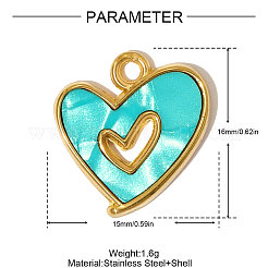 Подвески в виде ракушек из нержавеющей стали 304&nbsp;STAS-OY004-97G