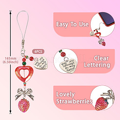 6 шт. акриловые и стеклянные подвесные украшения&nbsp;HJEW-TAC0036