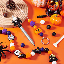 36 шт. 18 стиля силиконовых бусин на Хэллоуин&nbsp;SIL-PH0001-28